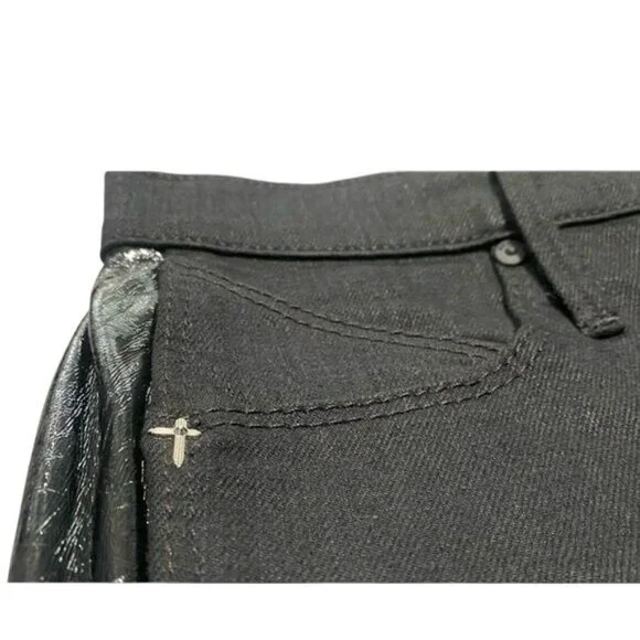 NWOT RtA Side Stripe Raw Hem Jeans in Black